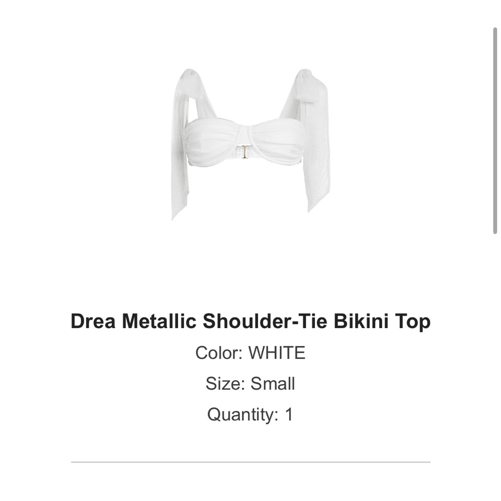Elegant White Shoulder-Tie Bikini Top